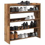 Vidaxl Shoe Rack 80x25x81 cm forarbejdet træ gammel træ -farvet