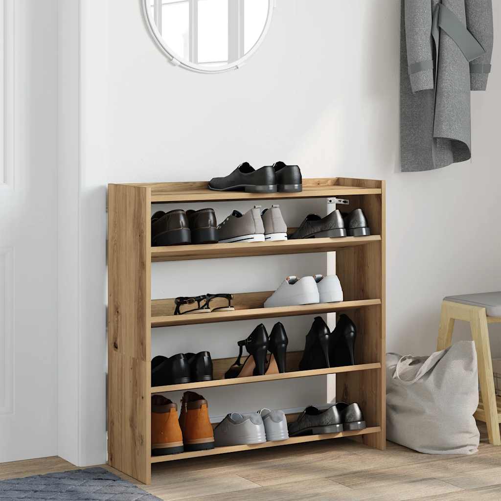 VidaXL étagère à chaussures 80x25x81 cm en bois travaillé, couleur chêne artisanal
