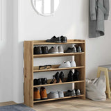 VidaXL étagère à chaussures 80x25x81 cm en bois travaillé, couleur chêne artisanal