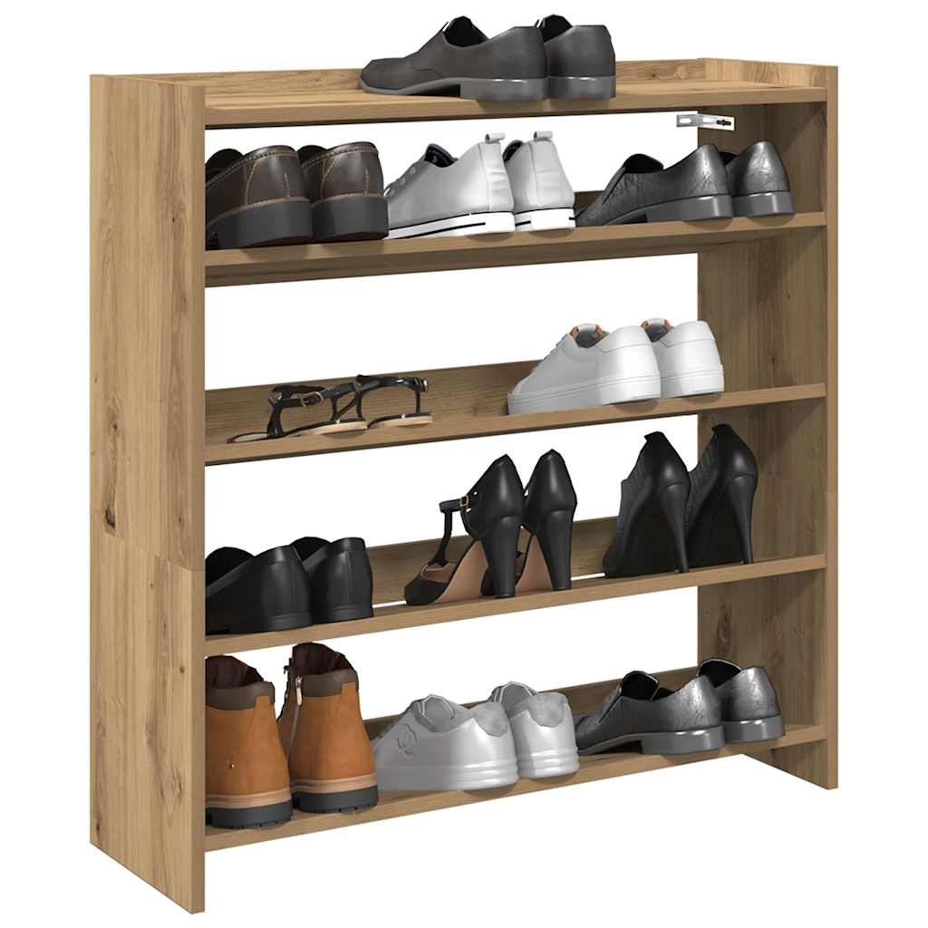 Vidaxl Shoe Rack 80x25x81 CM Przetworzony drewniany drewniany kolor dębowy