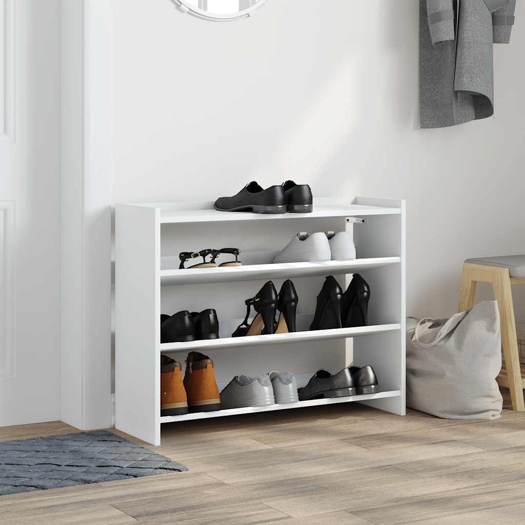 Vidaxl Shoe Rack 80x25x62 cm przetworzony drewniany biel