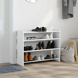 Vidaxl Shoe Rack 80x25x62 cm przetworzony drewniany biel