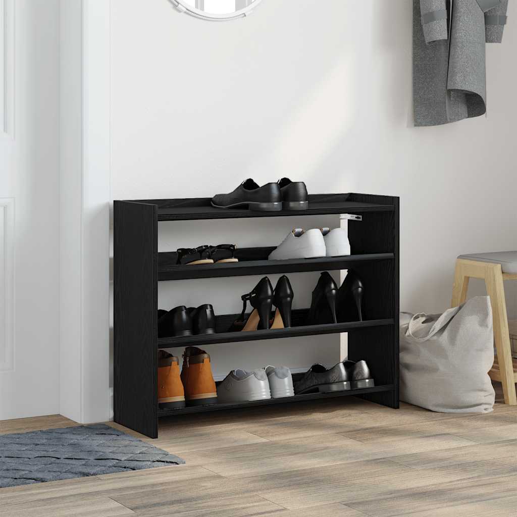 Vidaxl Shoe Rack 80x25x62 cm Behandlet tre svart