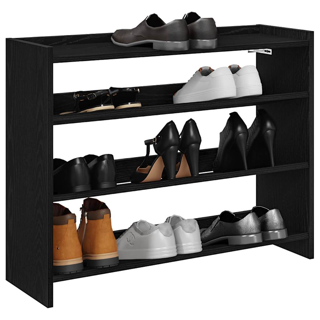 Rack à chaussures Vidaxl 80x25x62 cm Bois de bois noir