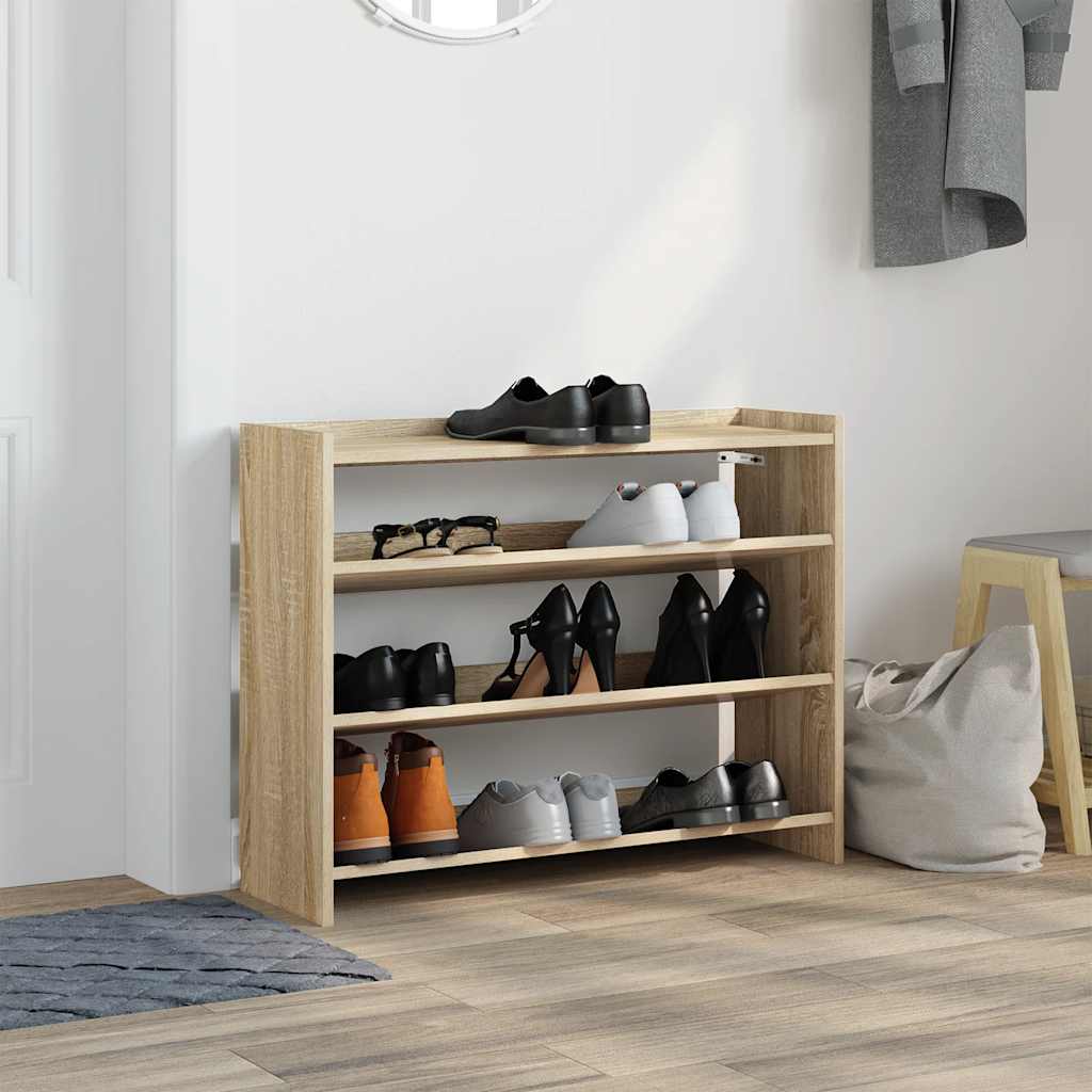 Rack de chaussures Vidaxl 80x25x62 cm Bois de chêne sonoma en bois sonoma coloré