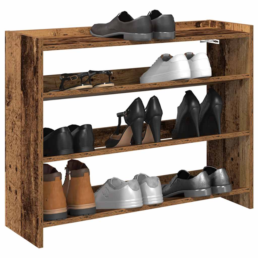 Vidaxl Shoe Rack 80x25x62 cm bearbetat trä gammalt trä -färgat