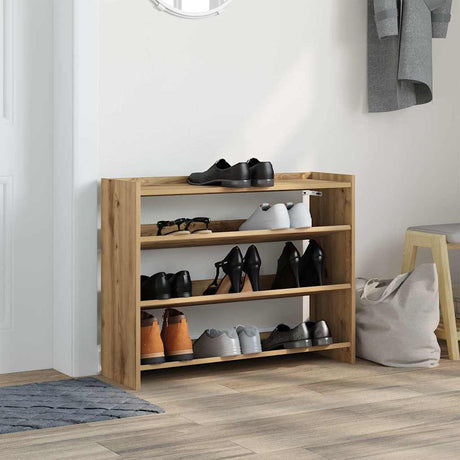 Vidaxx étagère à chaussures 80x25x62 cm en bois travaillé, coloris chêne artisanal