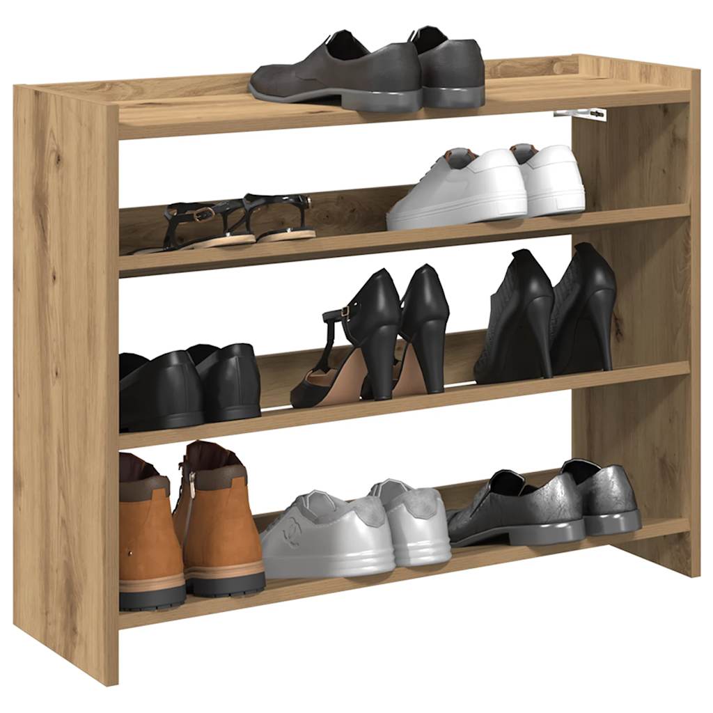 VIDAXL -Schuhregal 80x25x62 cm verarbeitete Holzhandwerks -Eichenfarbe