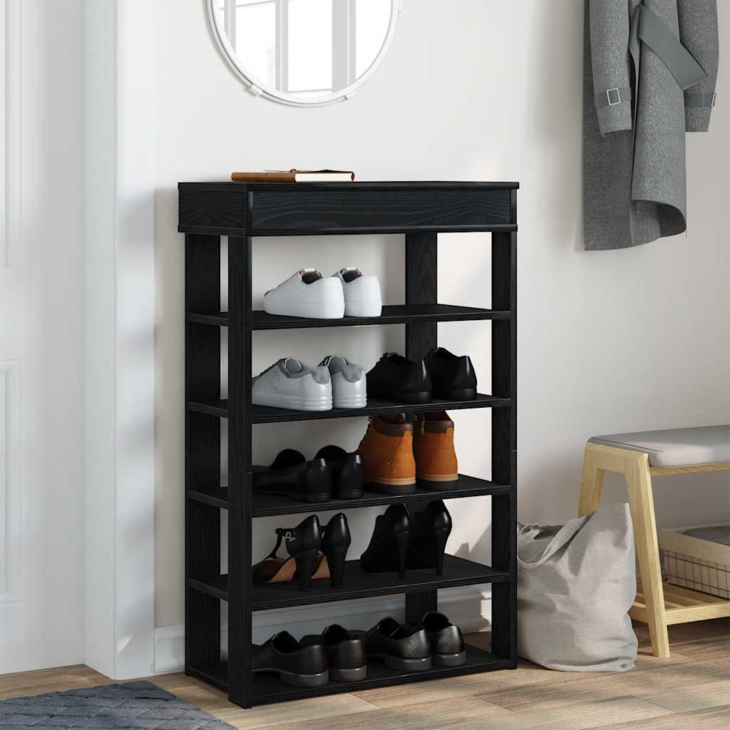 Vidaxl Shoe Rack 60x30x98 cm forarbejdet træ sort