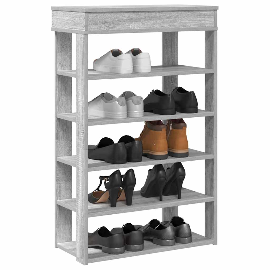 Vidaxl Shoe Rack 60x30x98 cm przetworzony drewniany szary sonoma