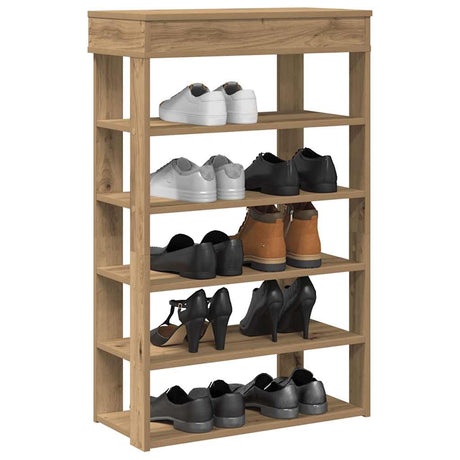 Vidaxx étagère à chaussures 60x30x98 cm en bois travaillé, coloris chêne artisanal
