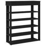 Vidaxl Shoe Rack 80x30x98 cm de madera procesada Negro