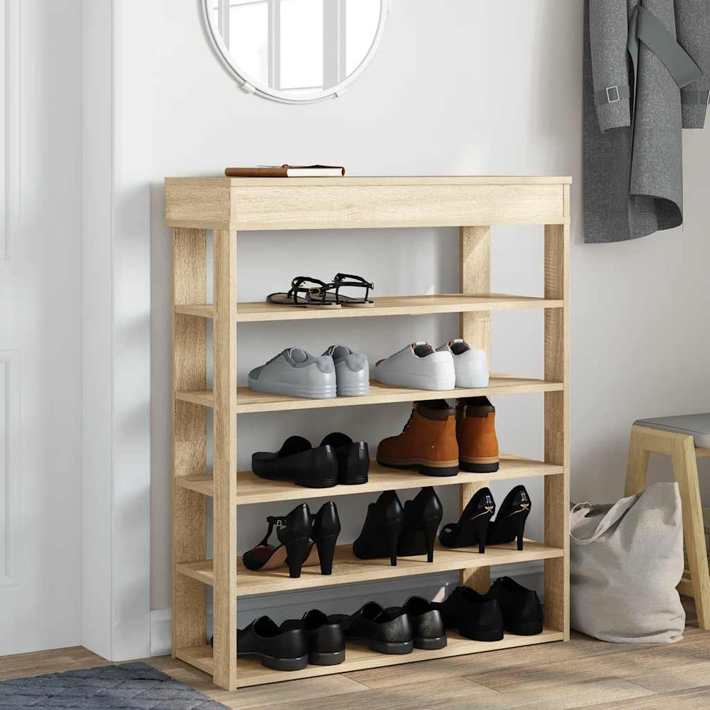 Vidaxl Shoe Rack 80x30x98 cm Madera procesada Sonoma Oak Colored