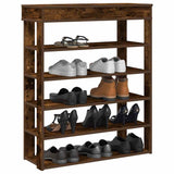 Vidaxl Shoe Rack 80x30x98 cm de madera procesada de roble ahumado coloreado