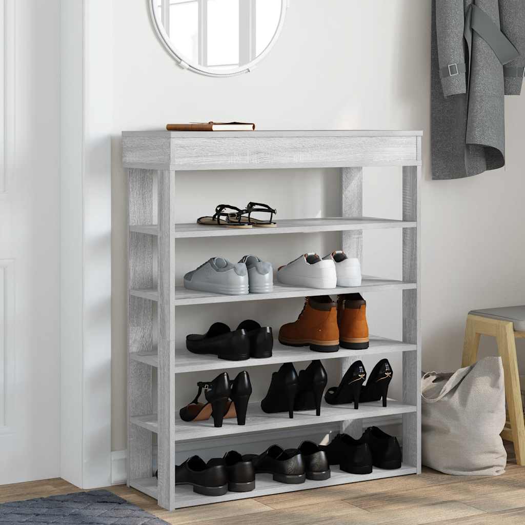 Rack de chaussures Vidaxl 80x30x98 cm en bois propice de Sonoma