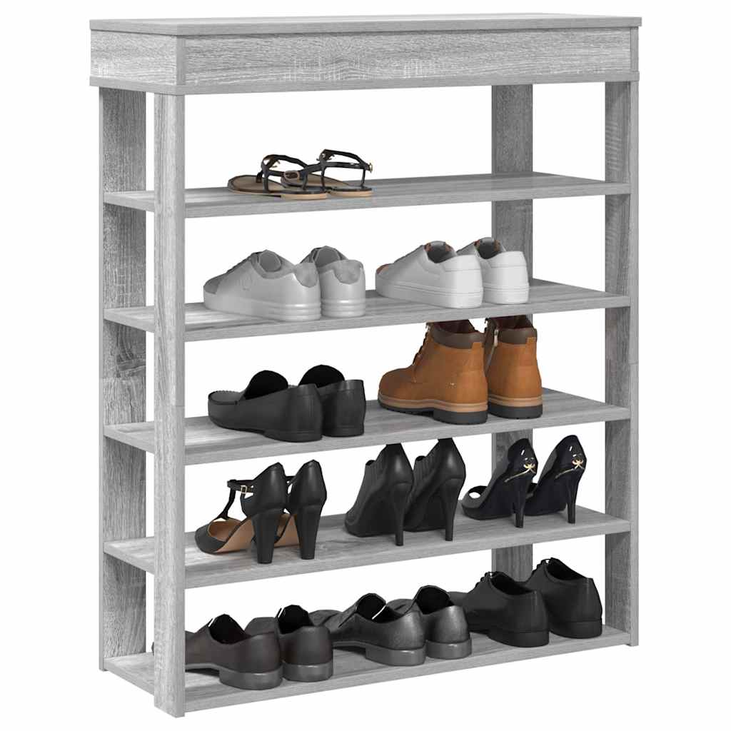 VIDAXL -Schuhregal 80x30x98 cm verarbeitetes Holzgrau Sonoma