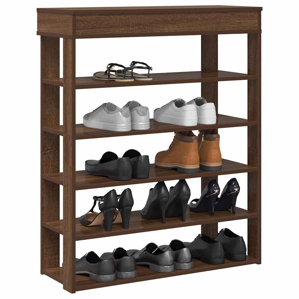 Vidaxl Shoe Rack 80x30x98 cm bearbetad träbrun ekfärg