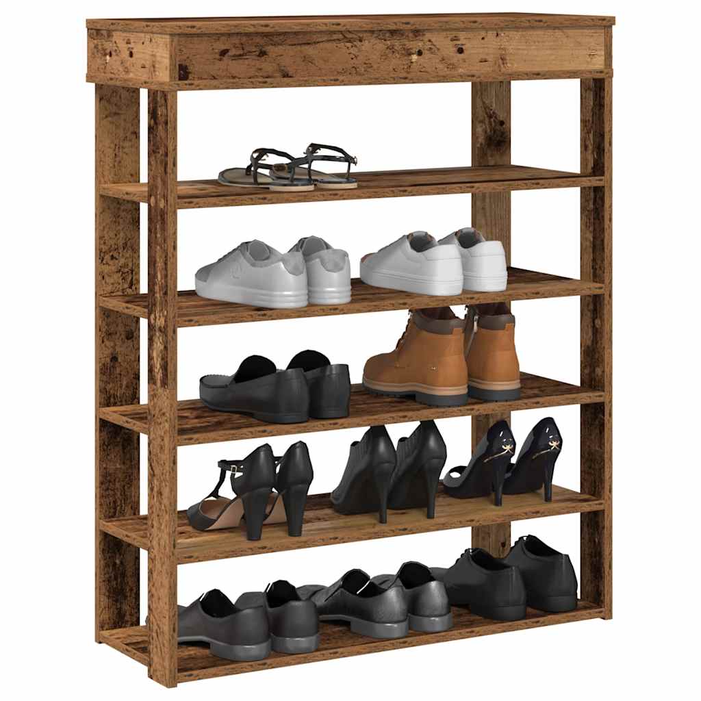 Rack de chaussures Vidaxl 80x30x98 cm Bois transformé Old Wood -Colored