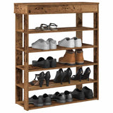 Vidaxl Shoe Rack 80x30x98 cm forarbejdet træ gammel træ -farvet