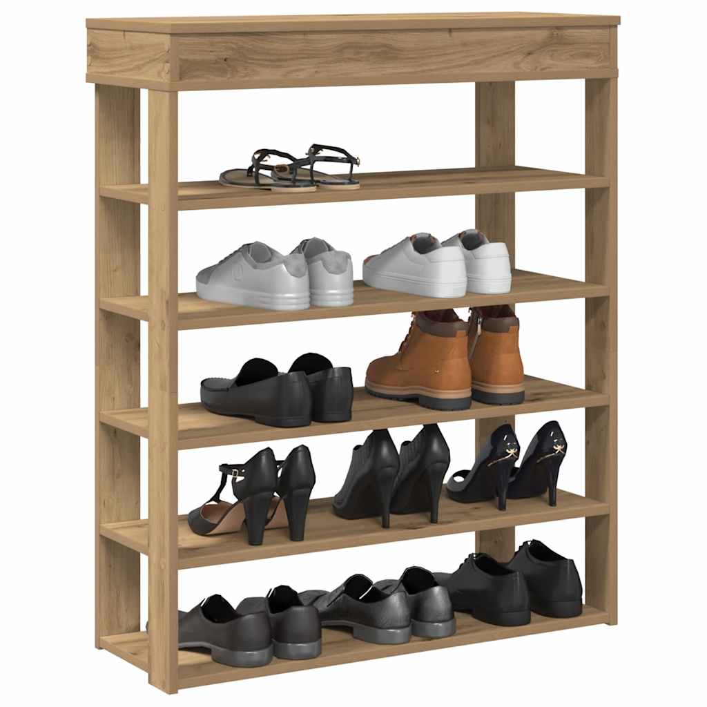 Vidaxl Shoe Rack 80x30x98 cm przetworzony drewniany drewniany kolor dębowy