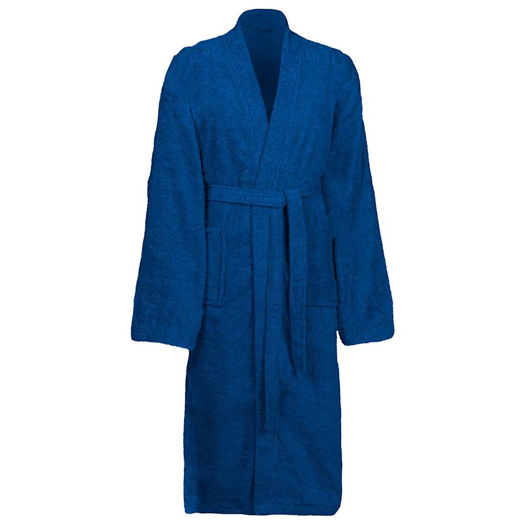 Vidaxl badjas kinn blauw l katoen