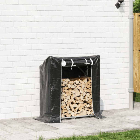Vidaxx support à bois de chauffage avec housse de pluie 100,5x40,5x110,5 cm en acier