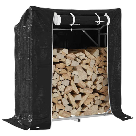 Vidaxx support à bois de chauffage avec housse de pluie 100,5x40,5x110,5 cm en acier