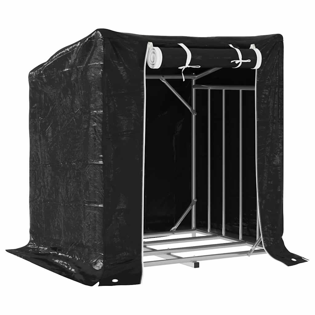 Vidaxx support à bois de chauffage avec housse de pluie 100,5x80,5x110,5 cm en acier