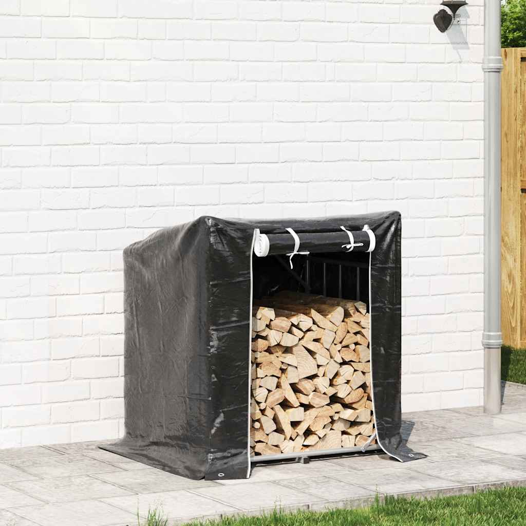 Vidaxx support à bois de chauffage avec housse de pluie 100,5x80,5x110,5 cm en acier