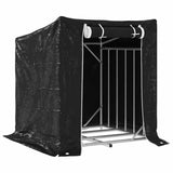 Vidaxx support à bois de chauffage avec housse de pluie 100,5x100,5x110,5 cm en acier