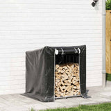 Vidaxx support à bois de chauffage avec housse de pluie 100,5x100,5x110,5 cm en acier