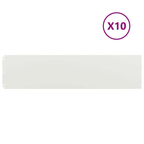 Vidaxl gazonranden 10 st 25x103 cm koudgewalst staal wit