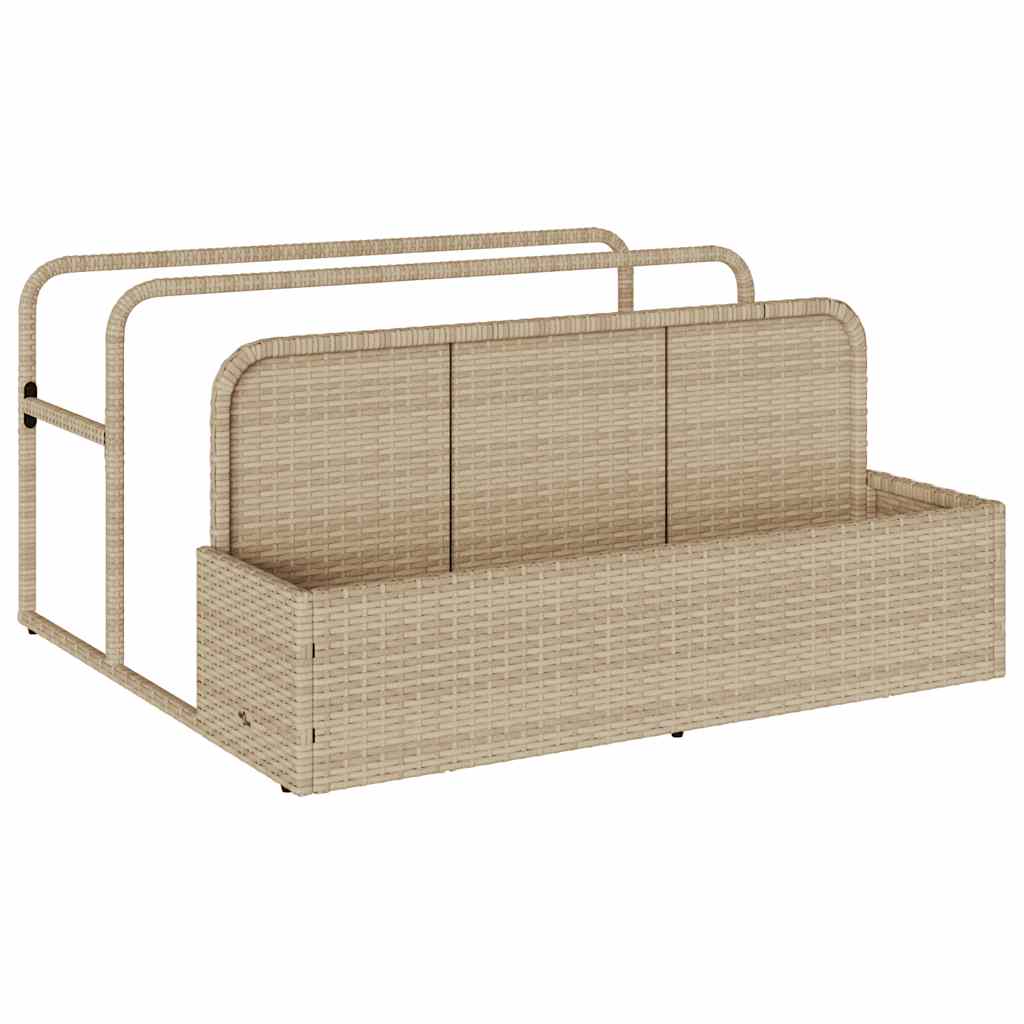Vidaxl opbergzak voor aan het zwembad, beige, 110x100x57 cm, polyrotan