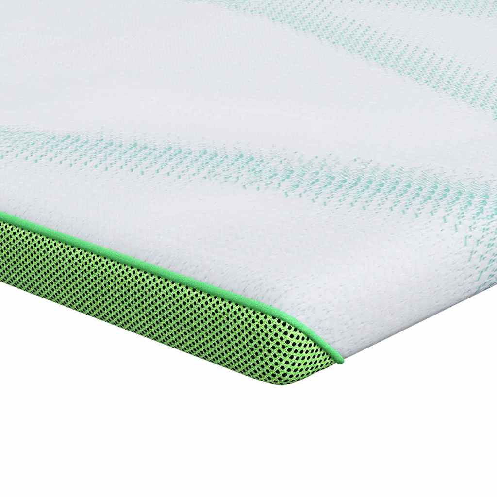 Vidaxl matrastopper wit en groen 80 x 200 cm jacquard stof