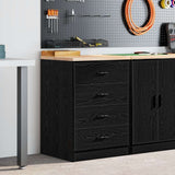 Vidaxl garagekast 60x51x85 cm massief grenenhout zwart