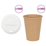 Vidaxl papieren koffiekopjes met deksel 1000 st 12oz 300 ml