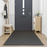 Vidaxl deurmat 115x500 cm streep zwart en grijs