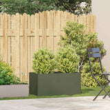 Vidaxl plantenbak 80x40x40 cm koudgewalst staal olijfgroen