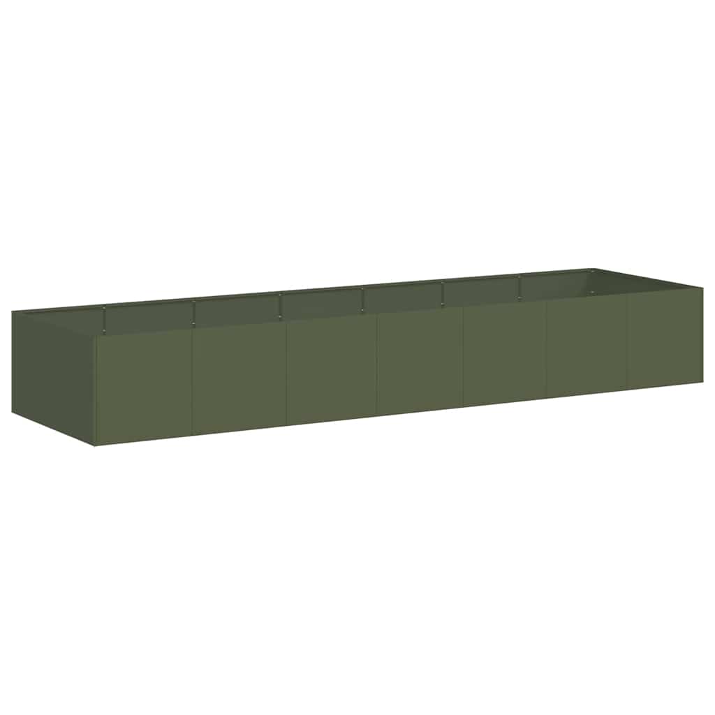 Vidaxl plantenbak 280x80x40 cm staal olijfgroen