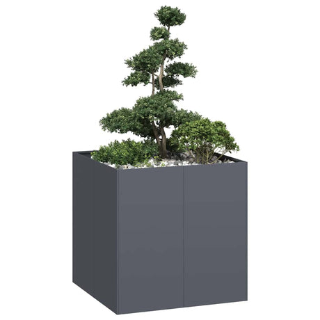 Vidaxl plantenbak 80x80x80 cm staal antracietkleurig