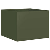 Vidaxl plantenbak 40x40x30 cm staal olijfgroen