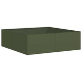 Vidaxl plantenbak 100x100x30 cm staal olijfgroen
