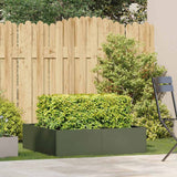 Vidaxl plantenbak 100x100x30 cm staal olijfgroen