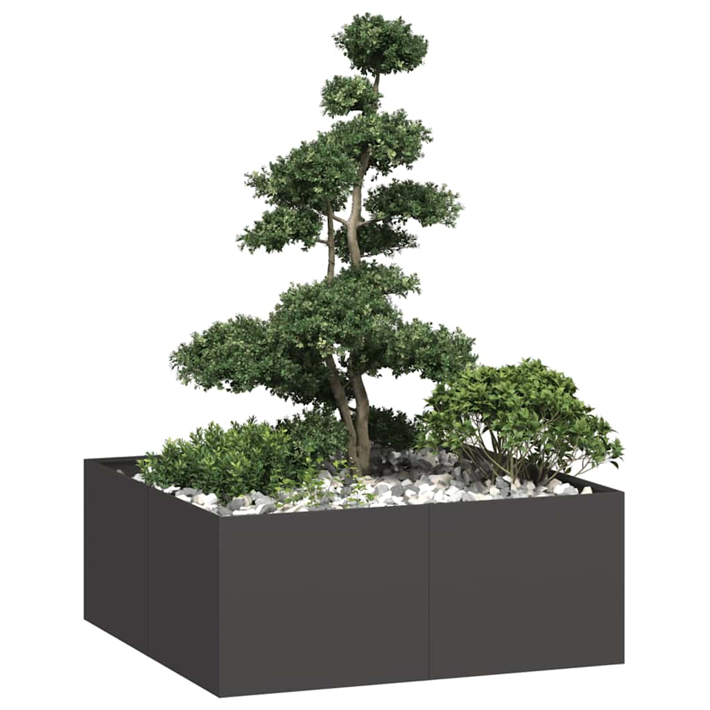 Vidaxl plantenbak 100x100x40 cm staal zwart