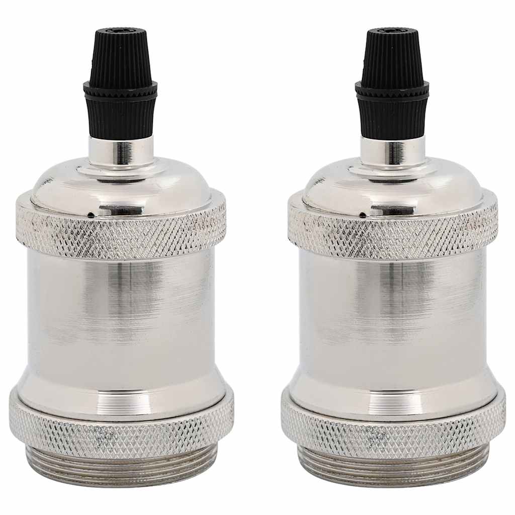 Vidaxl lamphouders 2 st nikkel satijn e27
