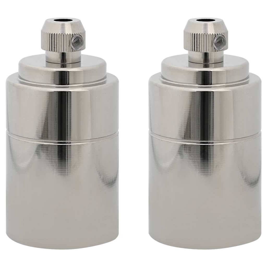 Vidaxl lamphouders 2 st nikkel satijn e27