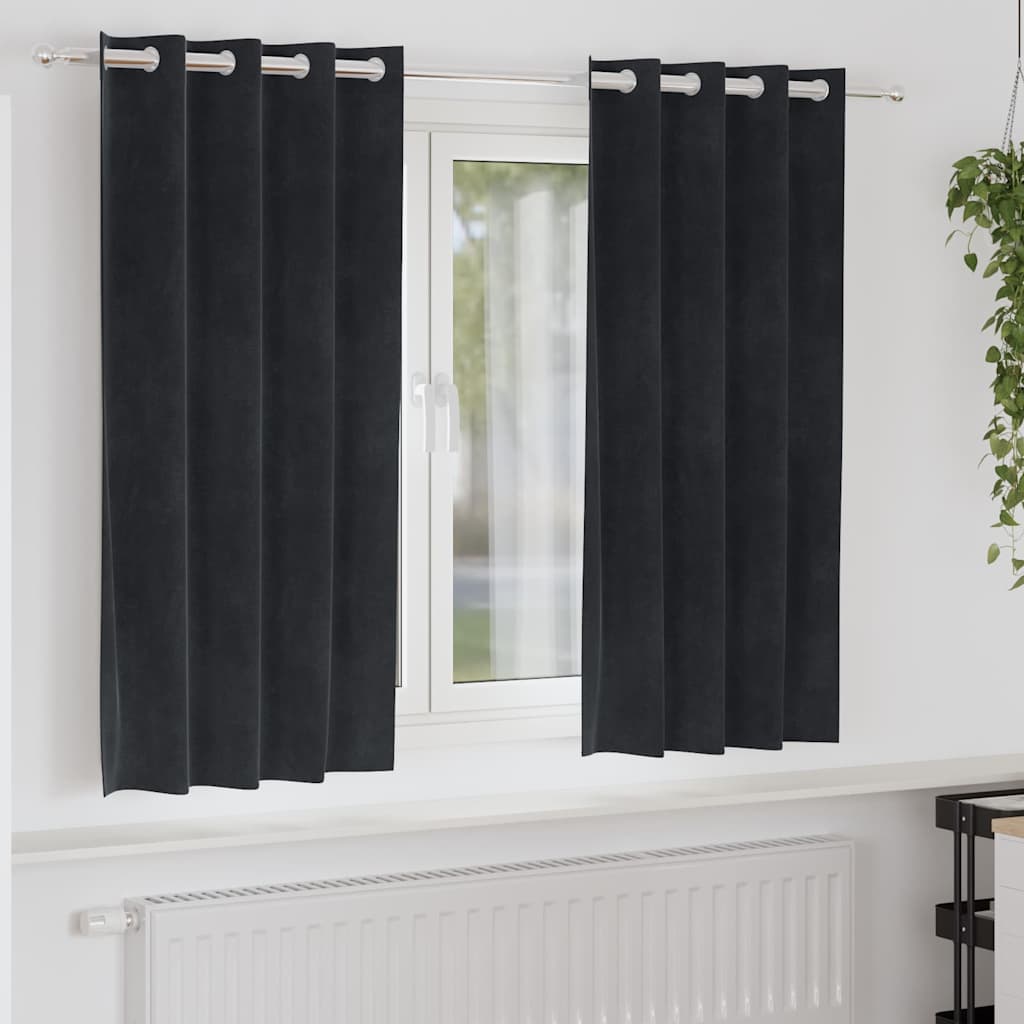 Vidaxl verduisterende gordijnen 2 pcs zwart 140 x 175 cm fluweel