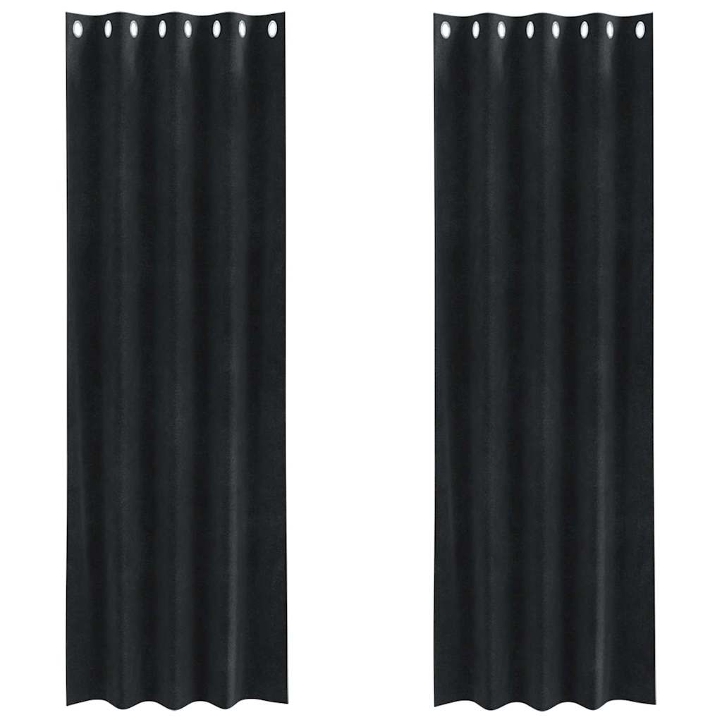 Vidaxl verduisterende gordijnen 2 pcs zwart 140 x 225 cm fluweel