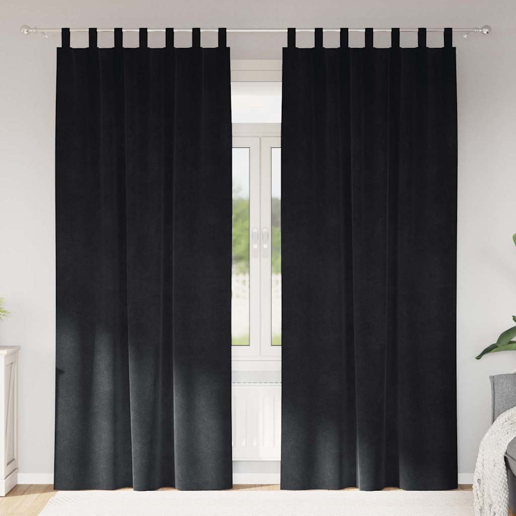 Vidaxl verduisterende gordijnen 2 pcs zwart 140 x 245 cm fluweel