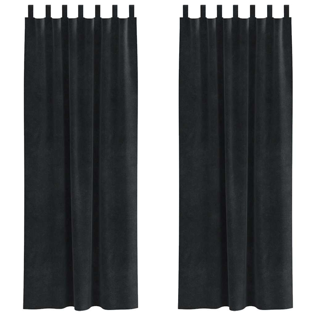 Vidaxl verduisterende gordijnen 2 pcs zwart 140 x 245 cm fluweel